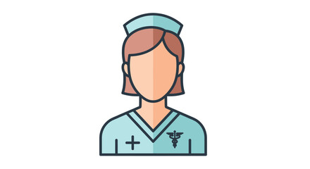 Flat style illustration depicting a professional healthcare provider in uniform