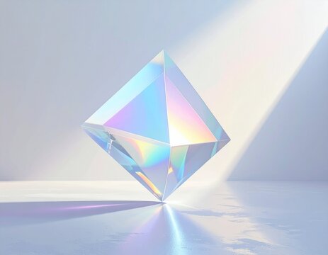 Floating holographic prism with reflections