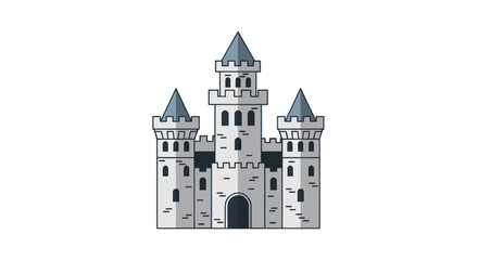 Fototapeta premium Stylized vector castle illustration embodying fairytale fantasy and architectural heritage