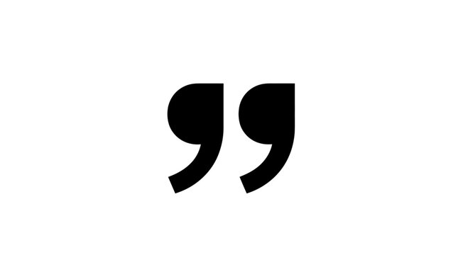 Bold quotation mark symbol isolated on a crisp white backdrop offering a professional and clean