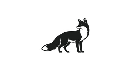 Elegant and minimalist black and white fox vector illustration perfect for brand design and logo