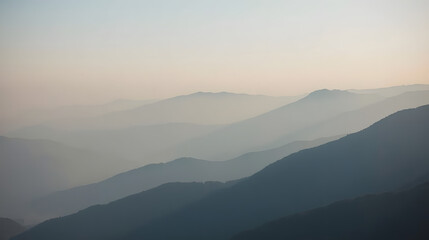Obraz premium Dreamy Misty Mountain Layers