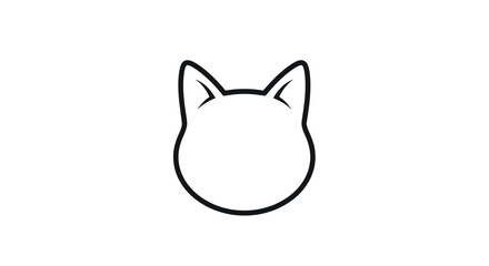 Minimalist feline illustration, sleek cat icon with simple lineart design, clean vector kitty