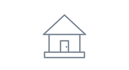 Minimalist outline drawing of a residential home on a clean white background