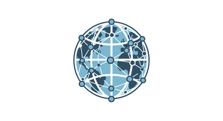 Global network representation with interconnected nodes illustrating global communication trends