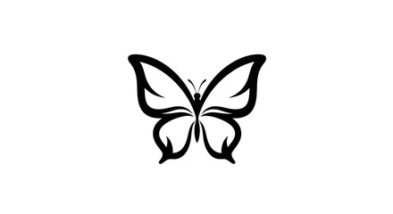 Elegant Butterfly Silhouette Design on White Background for Creative Projects