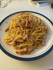 homemade spaghetti with spam