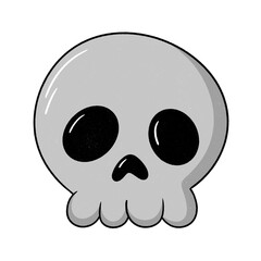 Fototapeta premium Cartoon skull isolated on transparent background