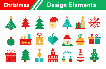 Festive Christmas Design Elements A Collection of Holiday Icons and Decorations