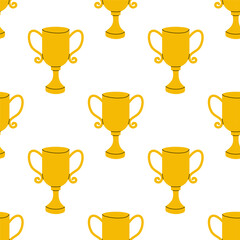 Colorful trophy pattern on a white background perfect for celebrations and achievements
