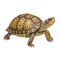 Obraz premium Eastern Box Turtle: Detailed Illustration on transparent background