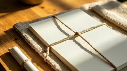 A combination of books bound with hemp rope