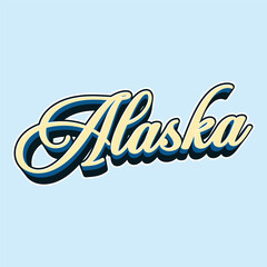 Alaska hand made script font. Vector Alaska text typography design for tshirt hoodie baseball cap jacket and other uses vector