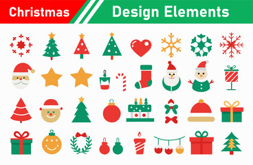 Fototapeta premium Festive Christmas Design Elements A Collection of Holiday Icons and Decorations