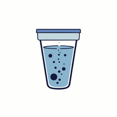 Modern minimalist icon for office water stations, with clear instructions, sleek corporate branding, and contemporary design, enhancing user experience.