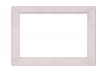 Simple white frame with rounded corners, perfect for showcasing images or text on a transparent background