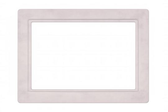 Simple white frame with rounded corners, perfect for showcasing images or text on a transparent background