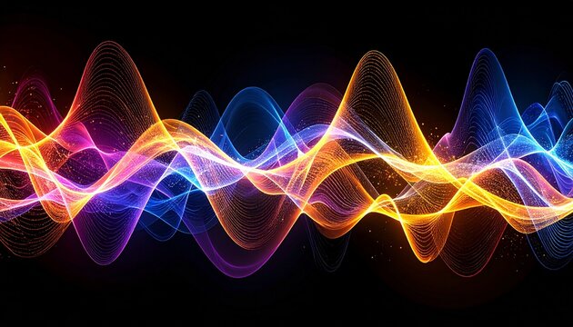 Abstract colorful wave patterns, vibrant and dynamic design.