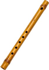 Naklejka premium Wooden Bamboo Flute Musical Instrument.