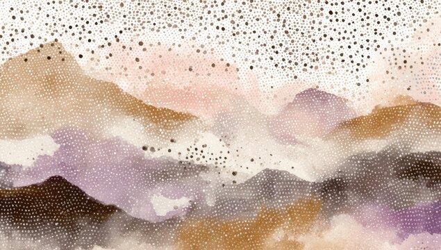 Abstract mountain range, soft colors, speckled - Powered by Adobe