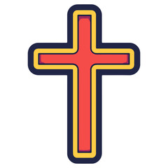 Fototapeta premium cross, religion, christmas, festival, vector, transparent background, symbol, icon, sign, crucifix, faith, belief, religious, church, god