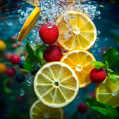 Fresh citrus fruit water