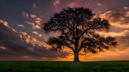 sunset in the forest