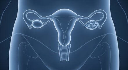 A detailed 3d illustration showcases the intricate anatomy of the female reproductive system, highlighting the uterus, fallopian tubes, and ovaries