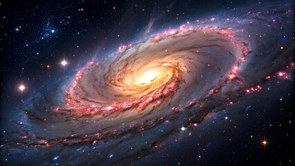 Fototapeta premium Stunning spiral galaxy glowing in deep space