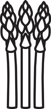 black asparagus stalks outline clip art preview