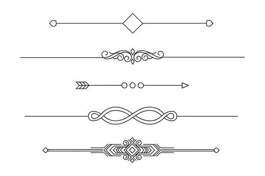 Elegant Ornamental Dividers Set, Classic Decorative Line Separators, Text Adornments