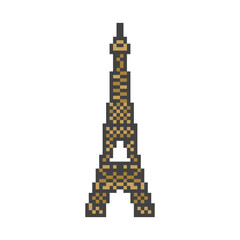 Eiffel tower retro pixel art