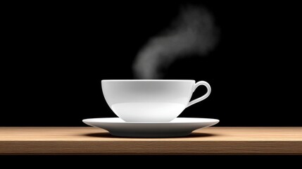 Obraz premium Cozy Herbal Tea with Steam Rising on Wooden Table