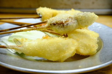 Japanese Pub Food (Izakaya): A Plate of Fried Kushiage Skewers