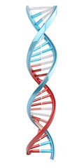 Three Dimensional Red And Blue Glossy D N A Structure Helix Symbol Against Black Background Medical Science Genetic Engineering Concept