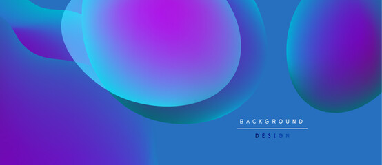 Abstract fluid shapes, vibrant blue purple gradients. Modern design, smooth curves create dynamic composition. Background element.
