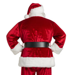 Title: Classic Santa Claus Back View in Red Suit
