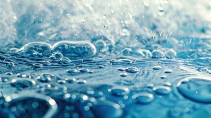 Transparent Blue Rippled Water: Abstract Summer Banner with Cosmetic Vibe