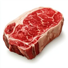 Fresh Raw Red Meat Steak with Marbling and Thick Cut for Cooking and Culinary Use
