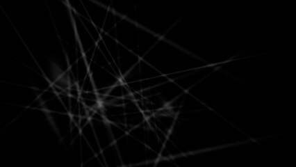 Abstract network of glowing white lines against a dark black background
