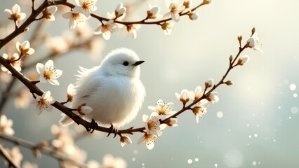 The leisurely posture of the white bird branch