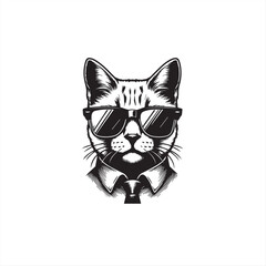 Obraz premium black cat on white background
