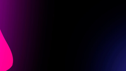 Vibrant pink and purple gradient with flowing abstract shape on dark background