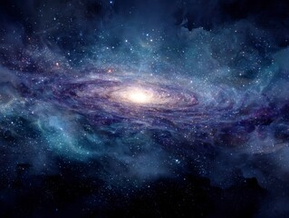 Obraz premium Stunning Galactic Swirl in Deep Space