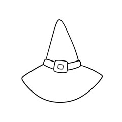 Fototapeta premium witch hat line icon isolated on transparent background