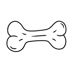 Fototapeta premium cartoon bone line icon isolated on transparent background