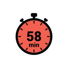 min 58 time icon vector design illustration background