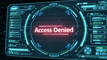 Cybersecurity Failure - Access Denied Animation. - Powered by Adobe