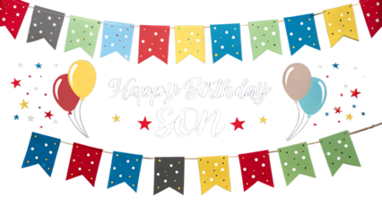 happy birthday card with balloons