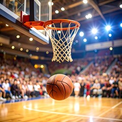 Basketball in a packed arena
